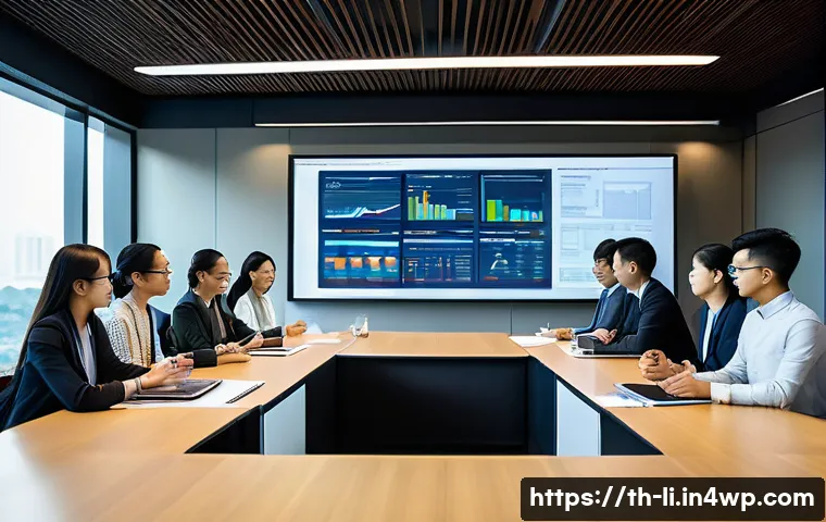 융합 연구와 학제간 협력 - A diverse team of researchers from various academic disciplines collaborating in a modern Thai unive...