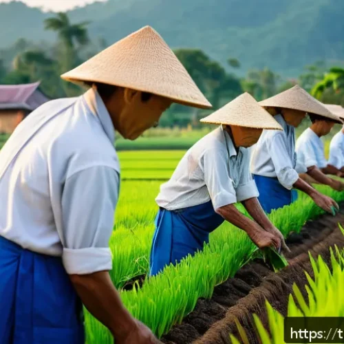 Home 30 융합 연구의 정책적 제안 - A high-tech sustainable agriculture scene in rural Thailand during golden hour, showcasing local far...