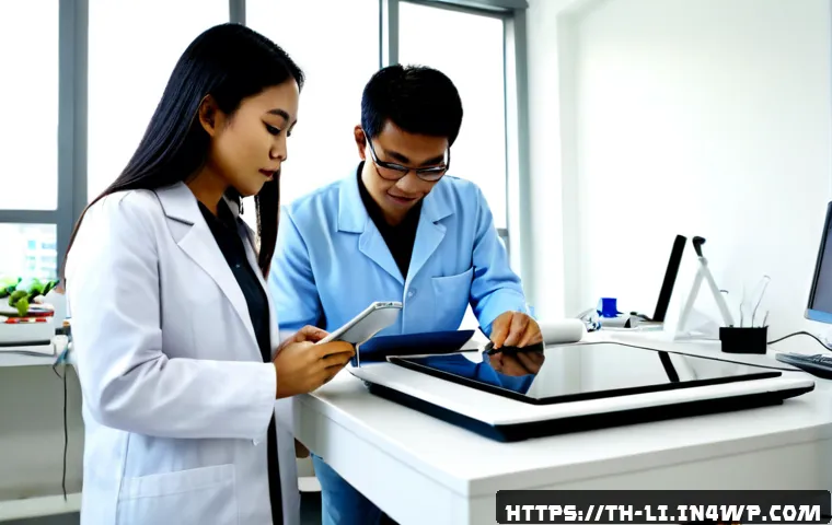 Home 17 융합 연구의 연구 결과 활용 방안 - Photorealistic interdisciplinary research team in a modern Bangkok innovation laboratory, Thai scien...